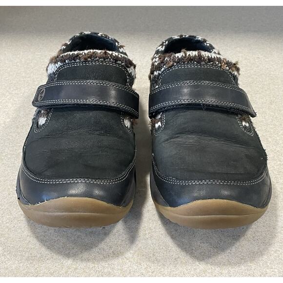 Merrell Encore Scoop Black Leather Slip On Knit Cuff Comfort Loafers Women’s 8.5 - Picture 2 of 12